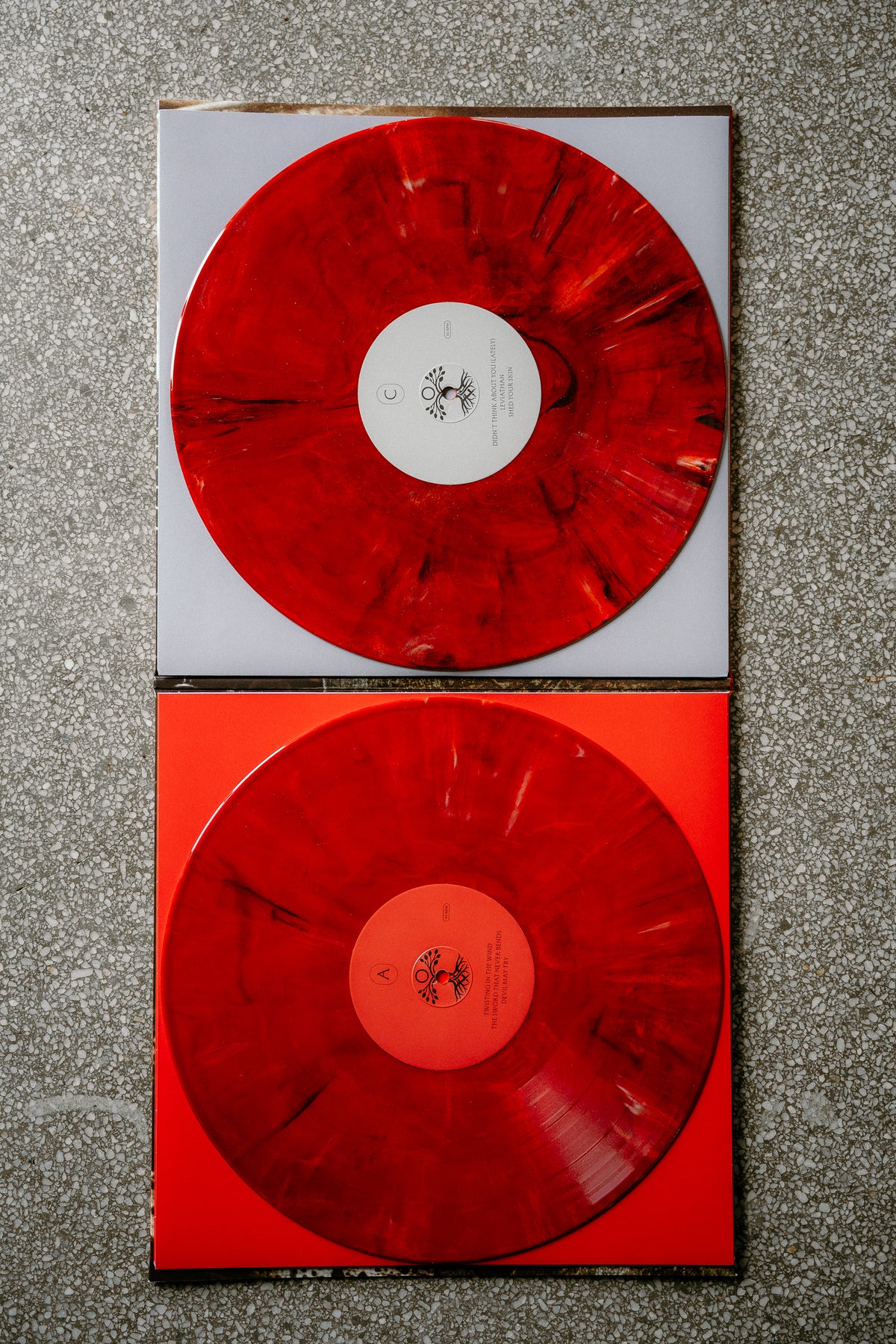 Axis Mundi - Red and Black Marbled Glitter Vinyl