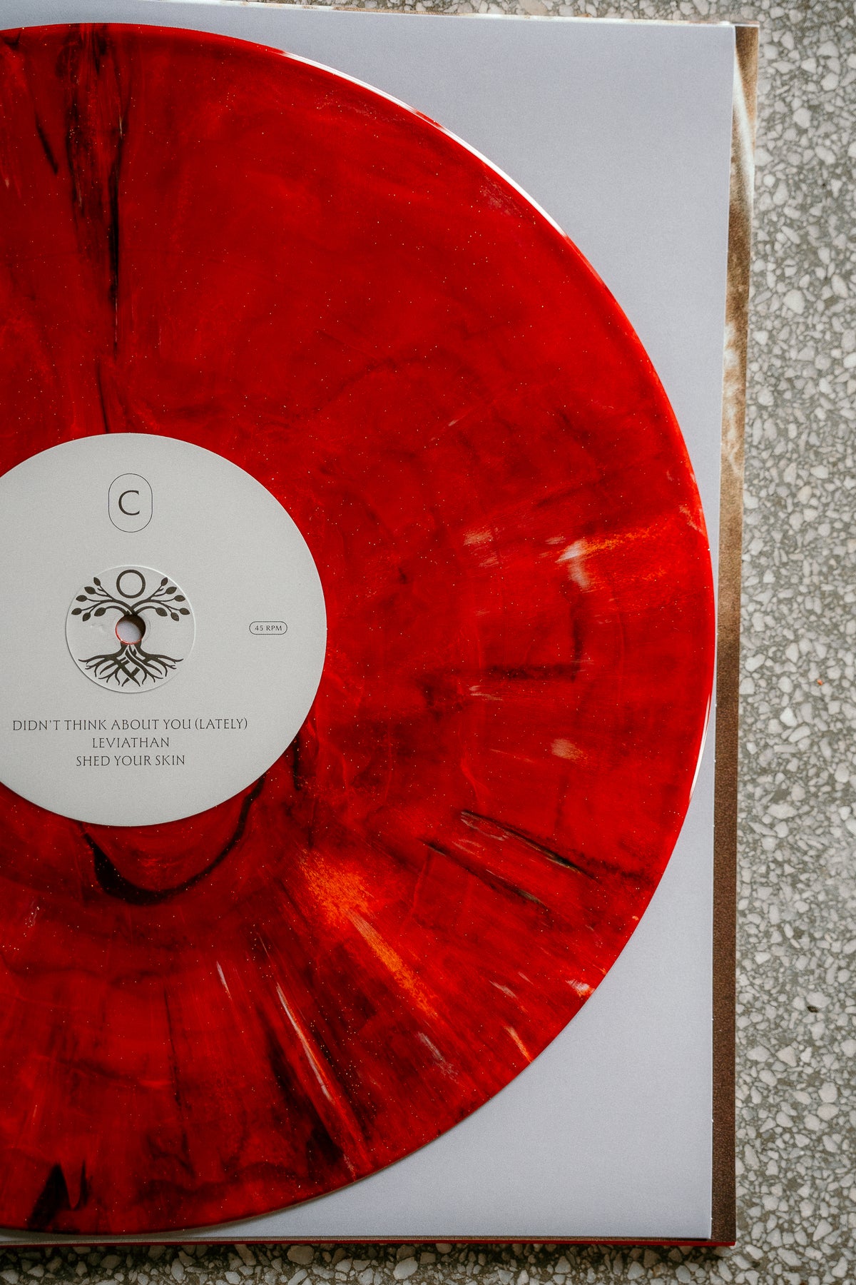 Axis Mundi - Red and Black Marbled Glitter Vinyl